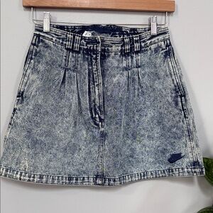 Nike Acid Wash Denim Mini Skirt
